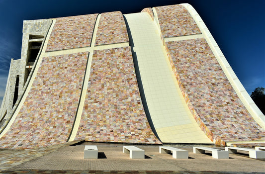 a large building with a large roof