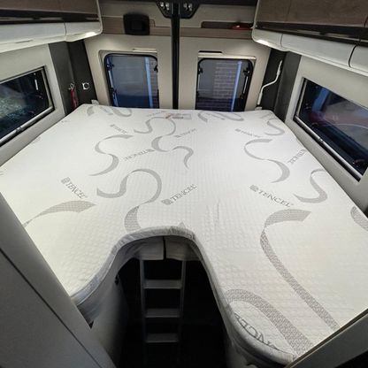 High-density marine foam mattress topper for boats by CaravanMattresses, available in three depth options for customized com