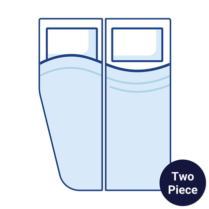 Left split super king memory foam mattress by CaravanMattresses with high-density foam and optional linking sections.